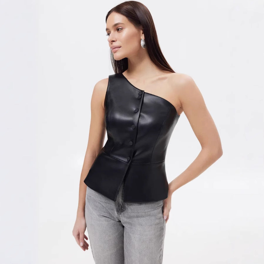 Asymmetric Off-shoulder Vest