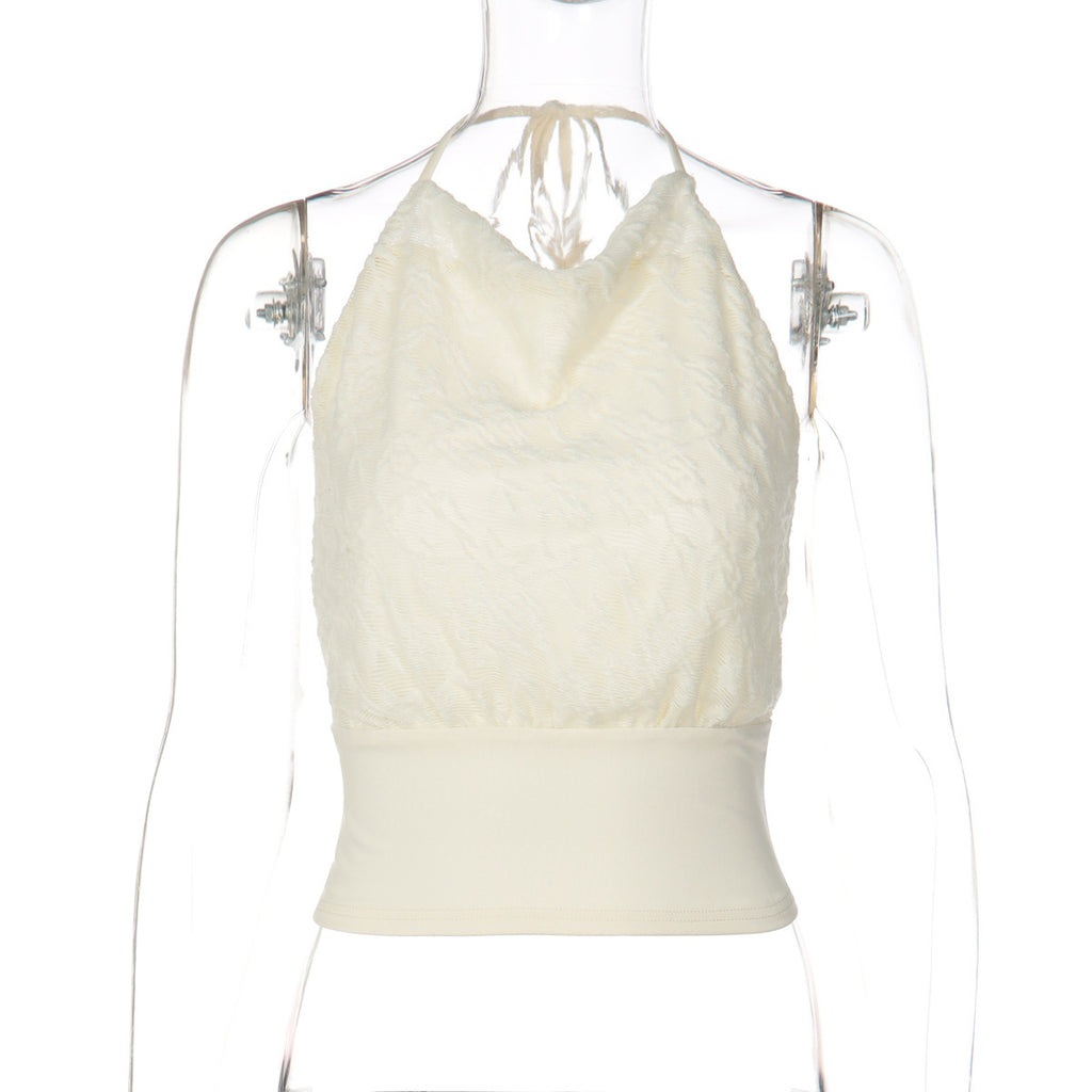 Lace Patchwork Backless Camisole