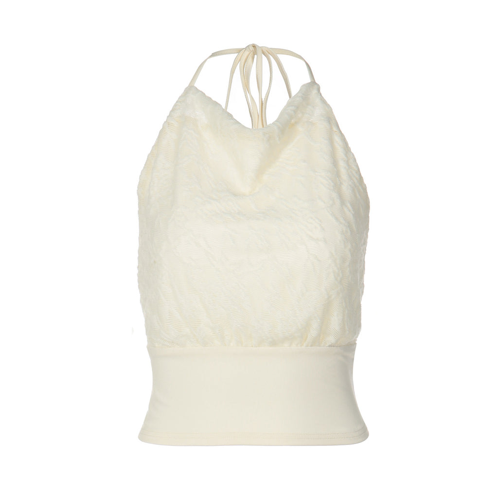 Lace Patchwork Backless Camisole