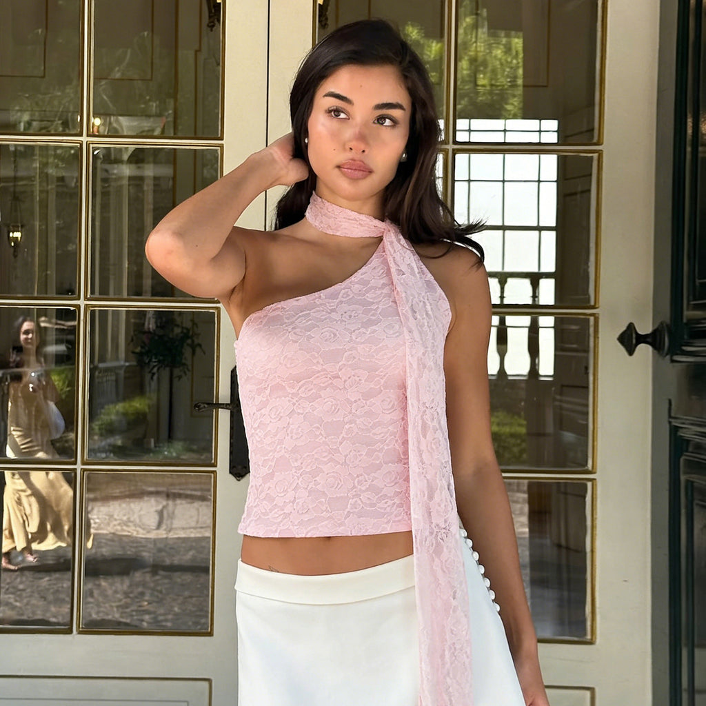 Slant-Neck Designer-Style Tank Top