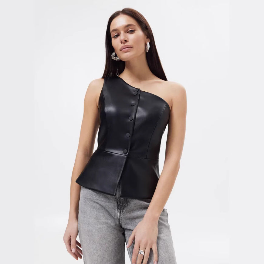 Asymmetric Off-shoulder Vest